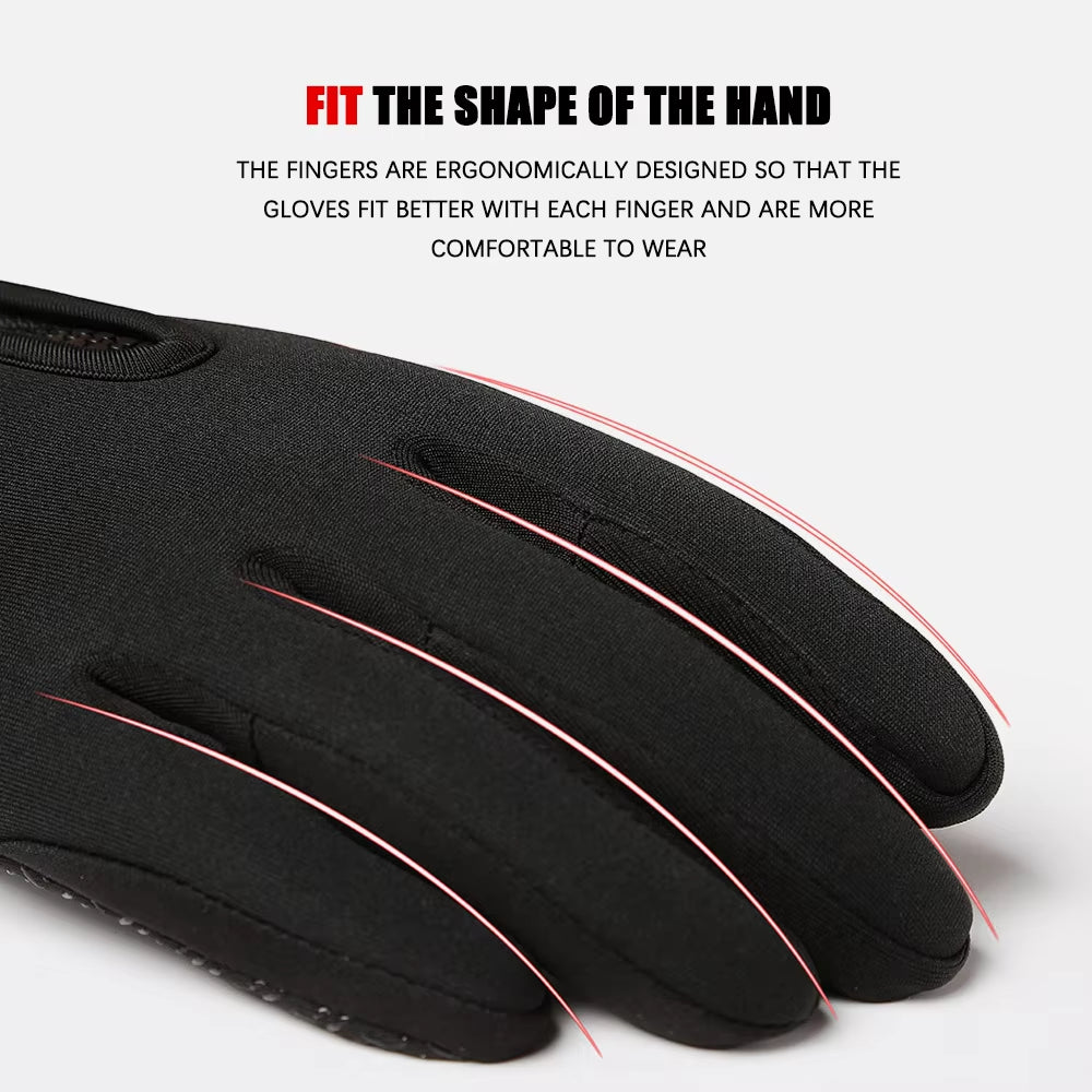 Winter Men'S Gloves Warm Touchscreen Sport Fishing Splash-Proof Skiing Cycling Snowboard Nonslip Zipper Women Gloves