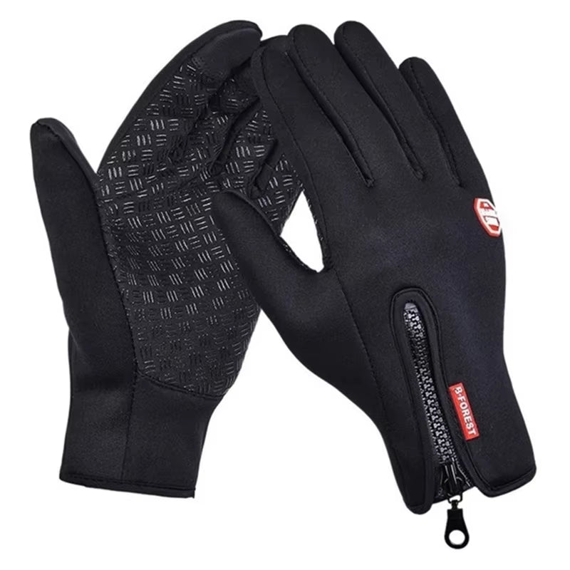 Winter Men'S Gloves Warm Touchscreen Sport Fishing Splash-Proof Skiing Cycling Snowboard Nonslip Zipper Women Gloves