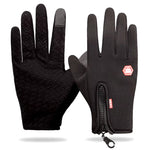Winter Men'S Gloves Warm Touchscreen Sport Fishing Splash-Proof Skiing Cycling Snowboard Nonslip Zipper Women Gloves