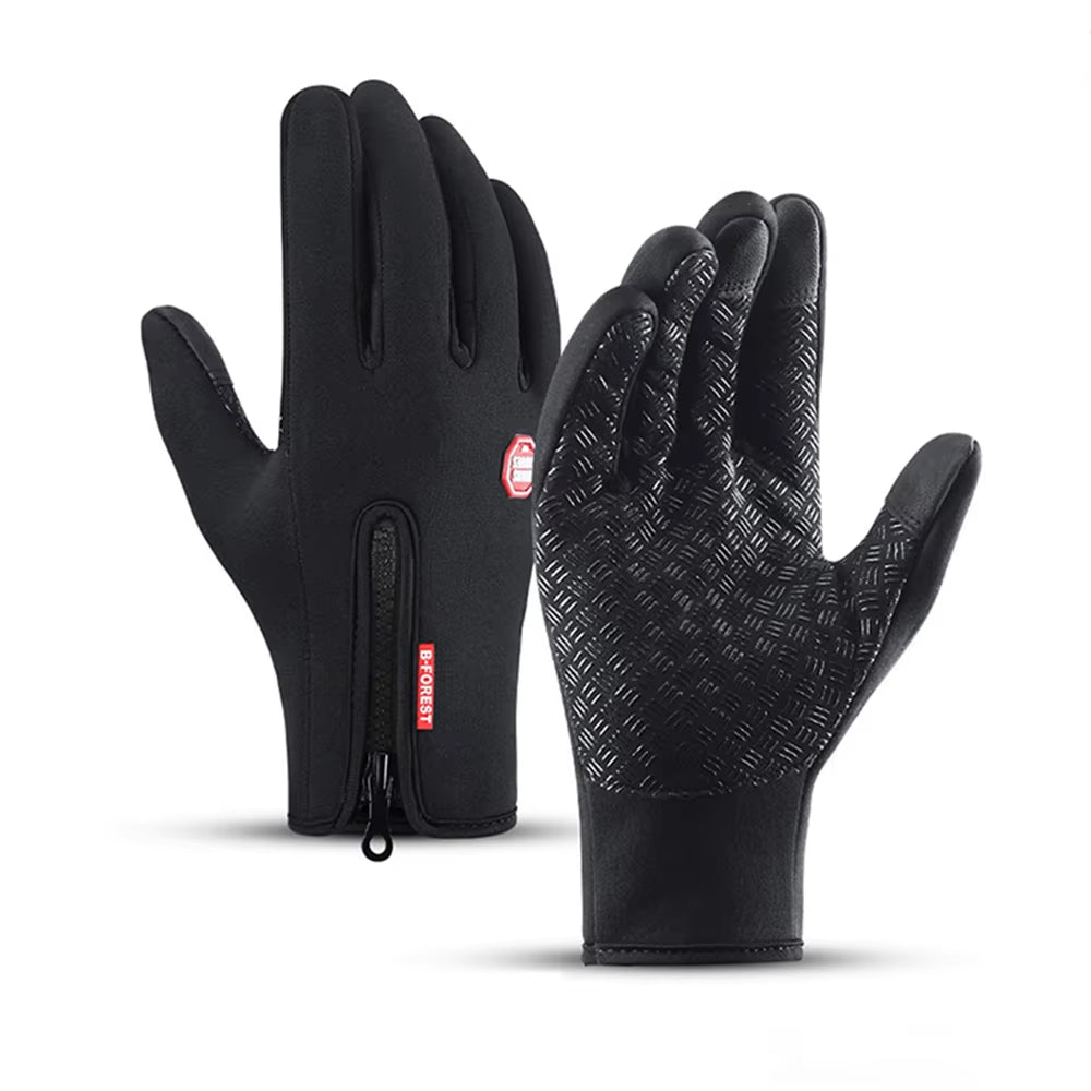 Winter Men'S Gloves Warm Touchscreen Sport Fishing Splash-Proof Skiing Cycling Snowboard Nonslip Zipper Women Gloves