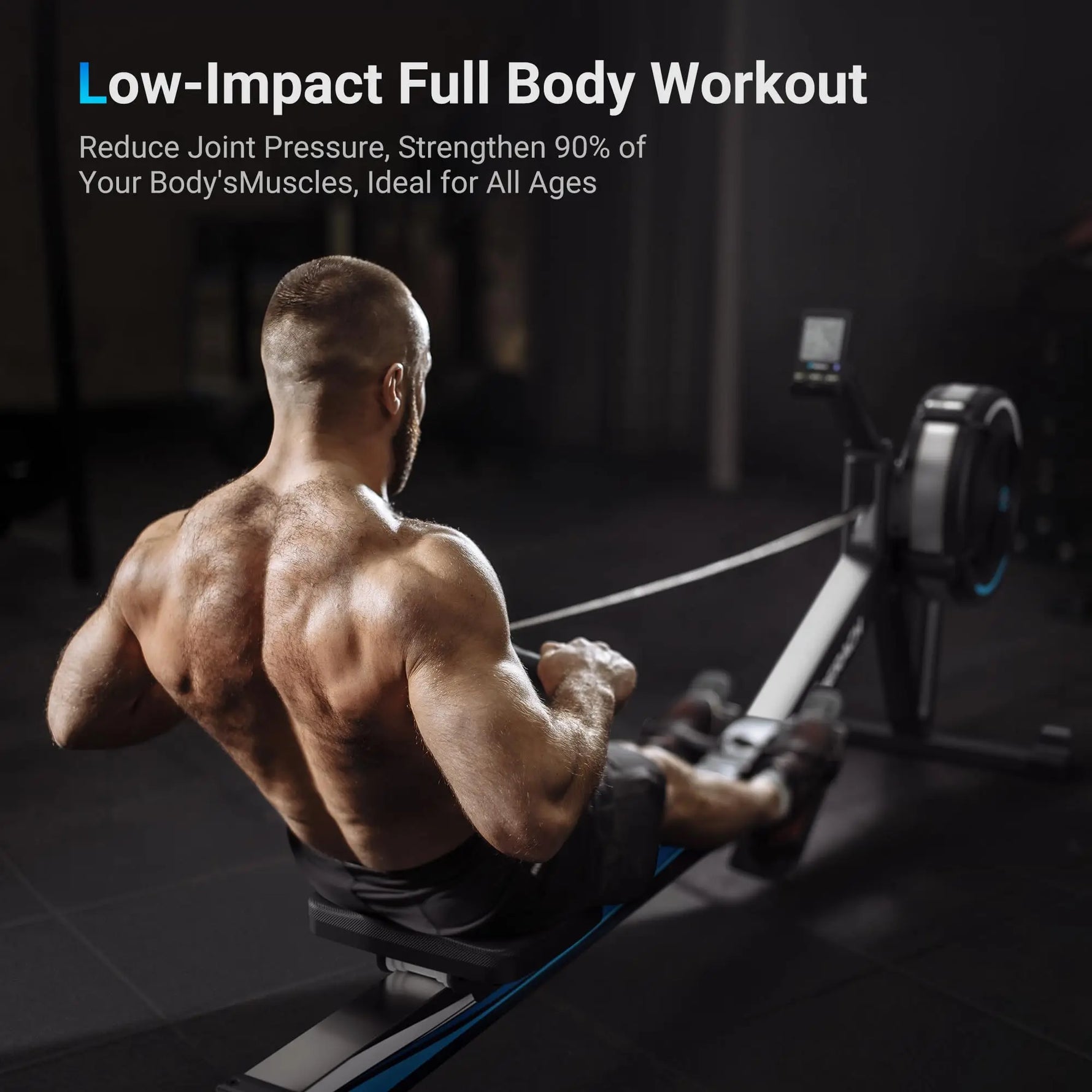 Home Rowing Machine with Adjustable Air Resistance and Ergonomic Comfort Design