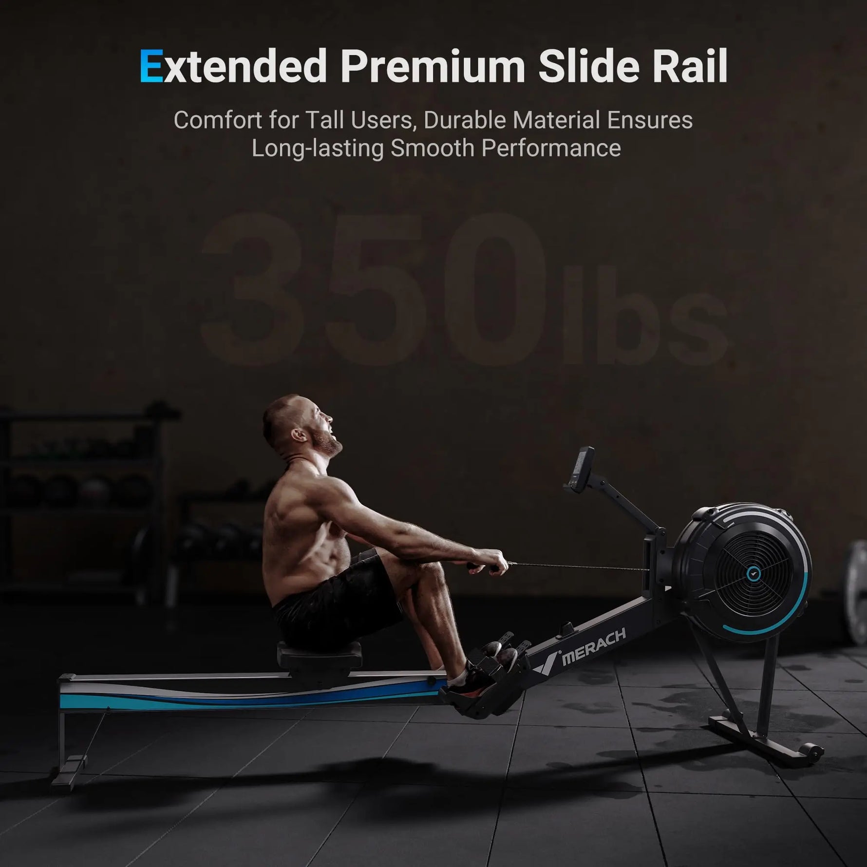 Home Rowing Machine with Adjustable Air Resistance and Ergonomic Comfort Design