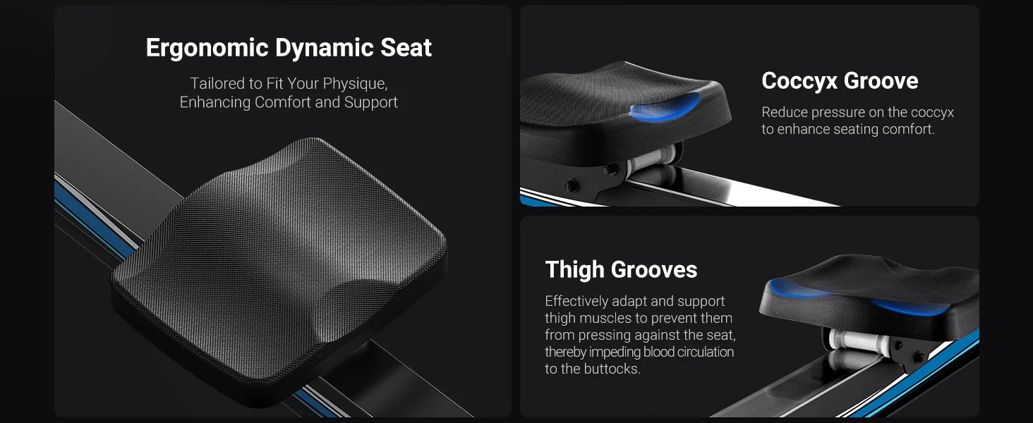 Home Rowing Machine with Adjustable Air Resistance and Ergonomic Comfort Design