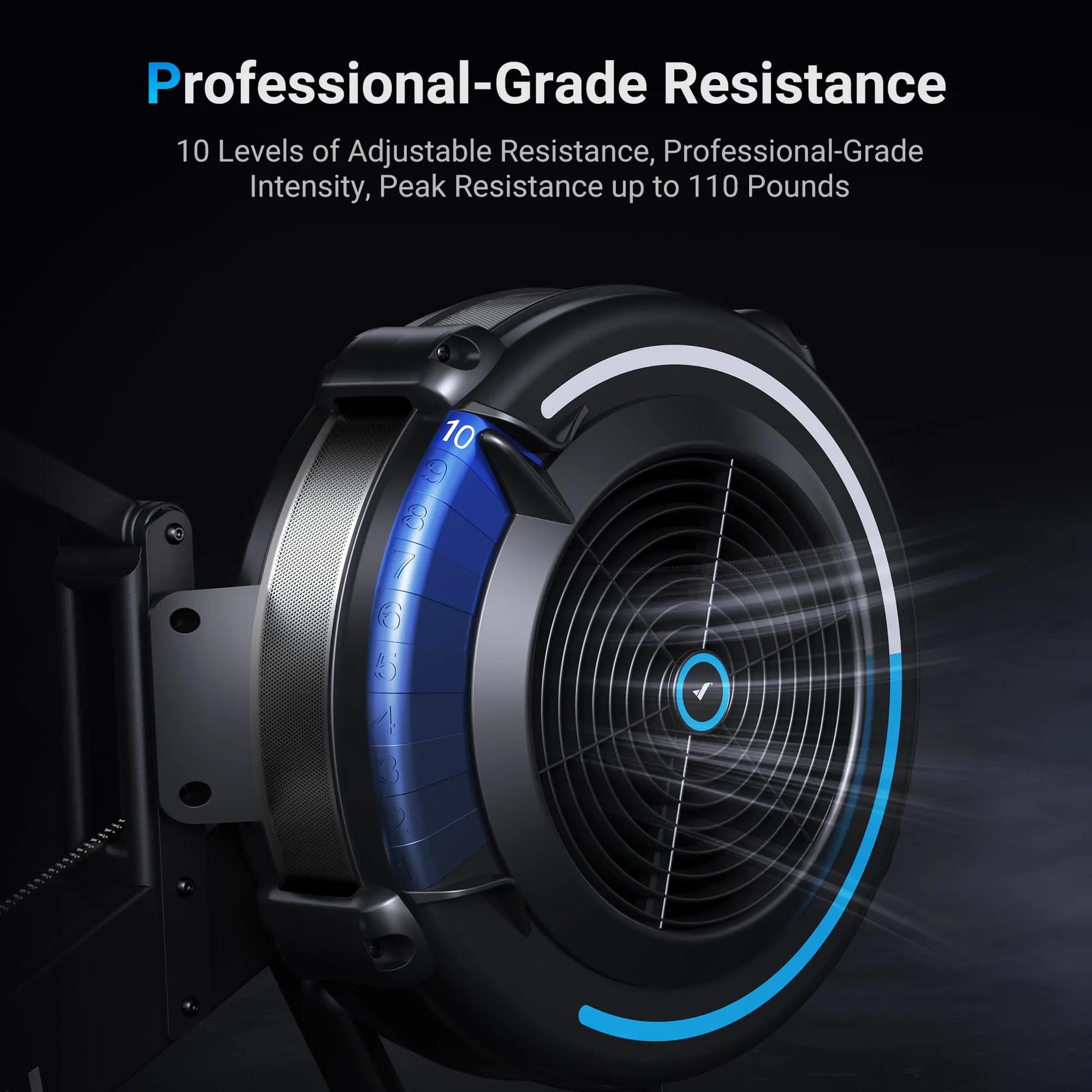 Home Rowing Machine with Adjustable Air Resistance and Ergonomic Comfort Design