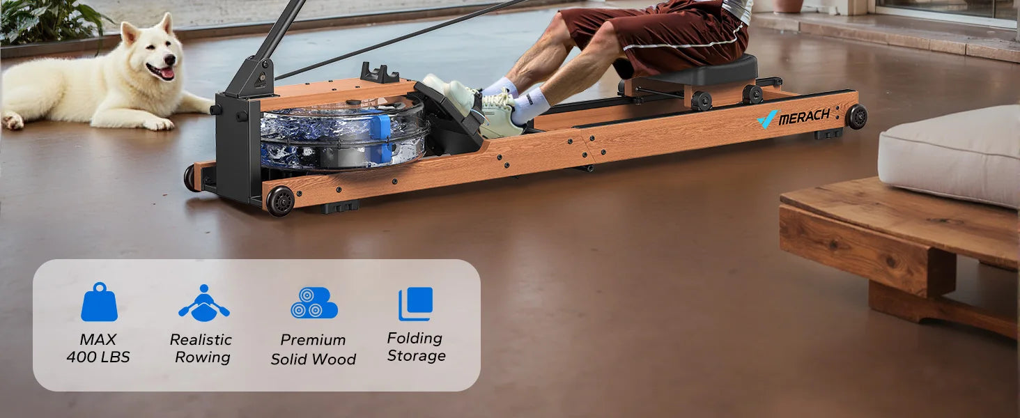 Foldable Row Machine with 400LBS Weight Capacity