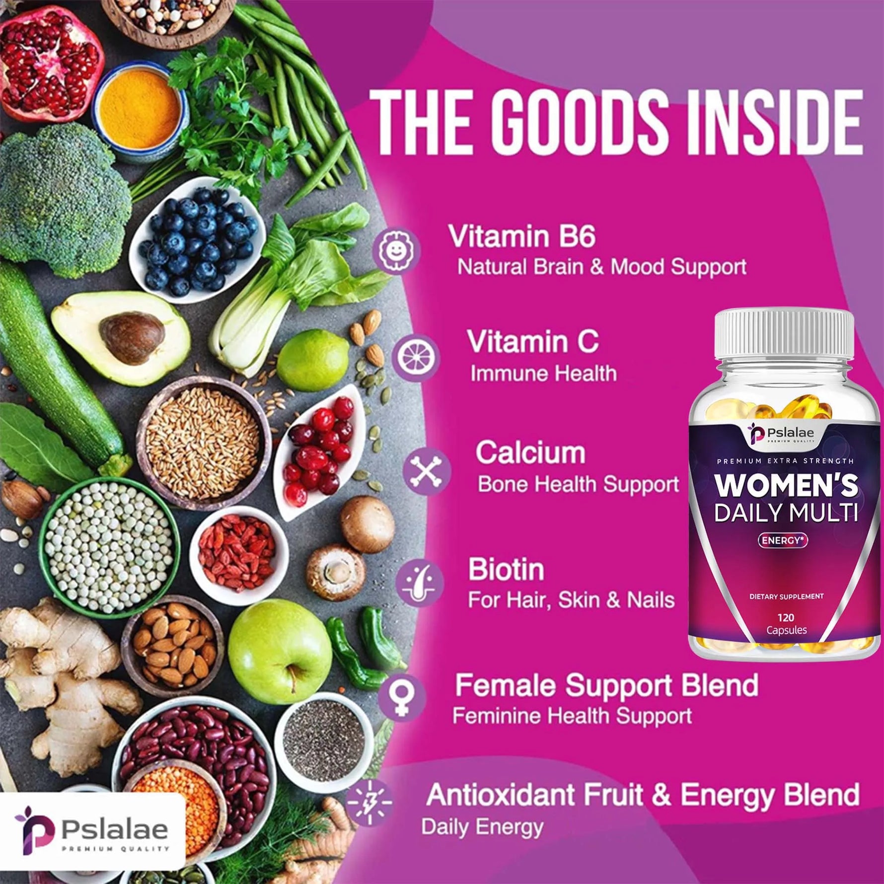 Women’s Daily Multivitamin Capsules for Energy, Immune Support, Hormonal Balance and Overall Wellness