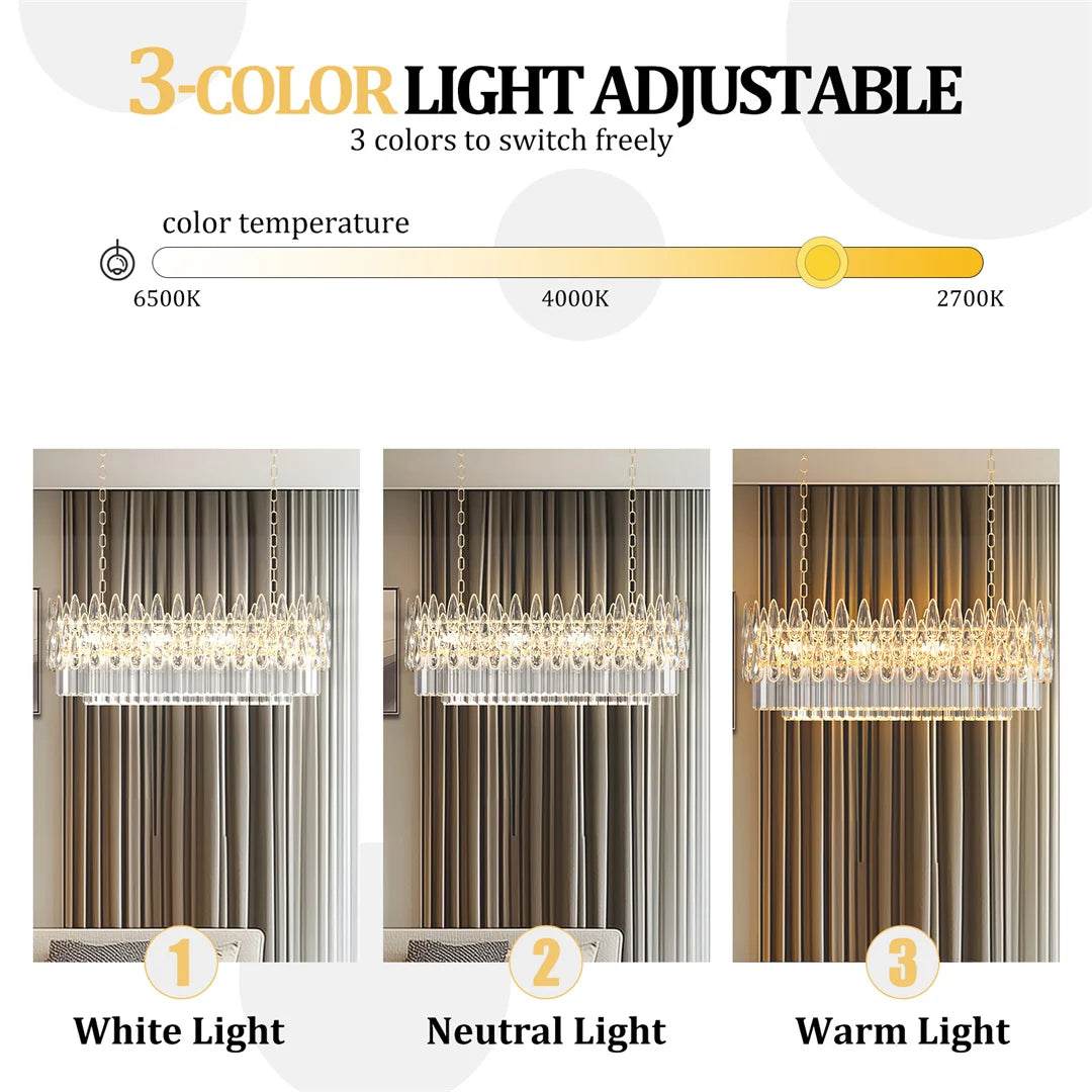 Luxury Rectangle Crystal Chandelier