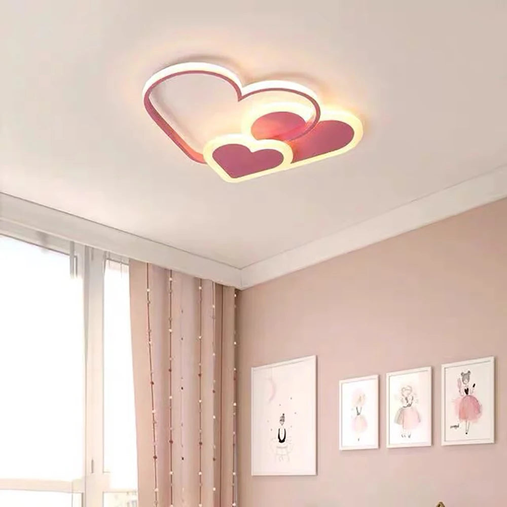Triple Heart Ceiling Light