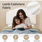 Upholstered Twin Size Bed with Lamb Velvet Headboard