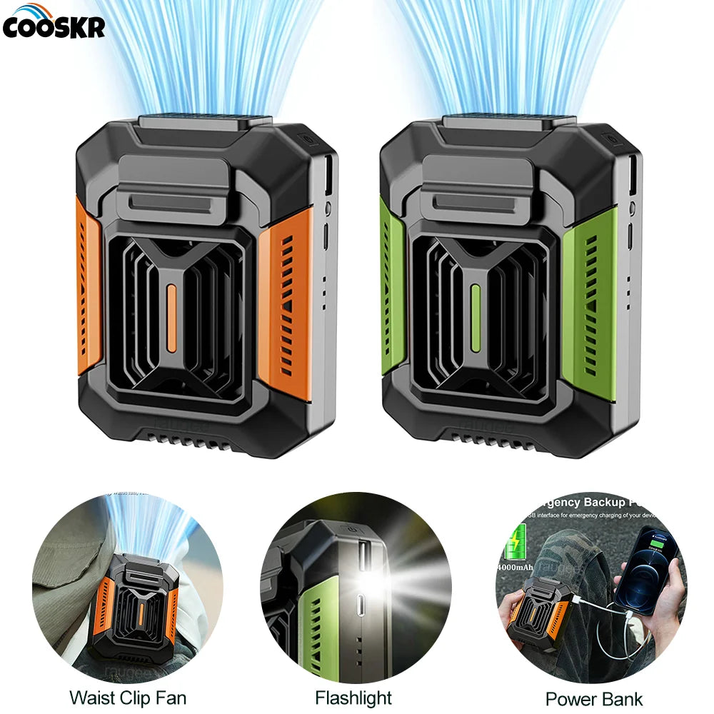 Waist Clip Portable Fan with Powerbank