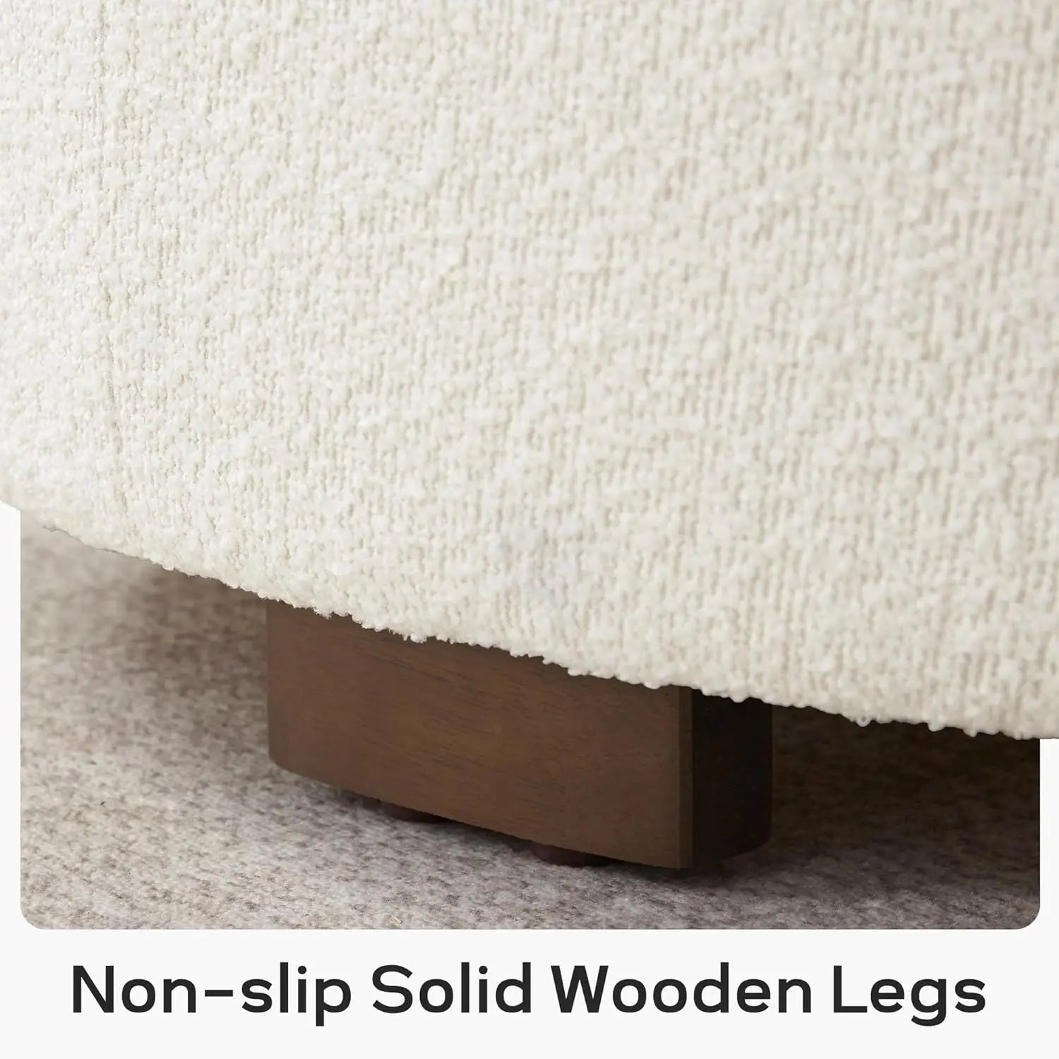 Ottoman Boucle Coffee Table with Lift-Off Lid