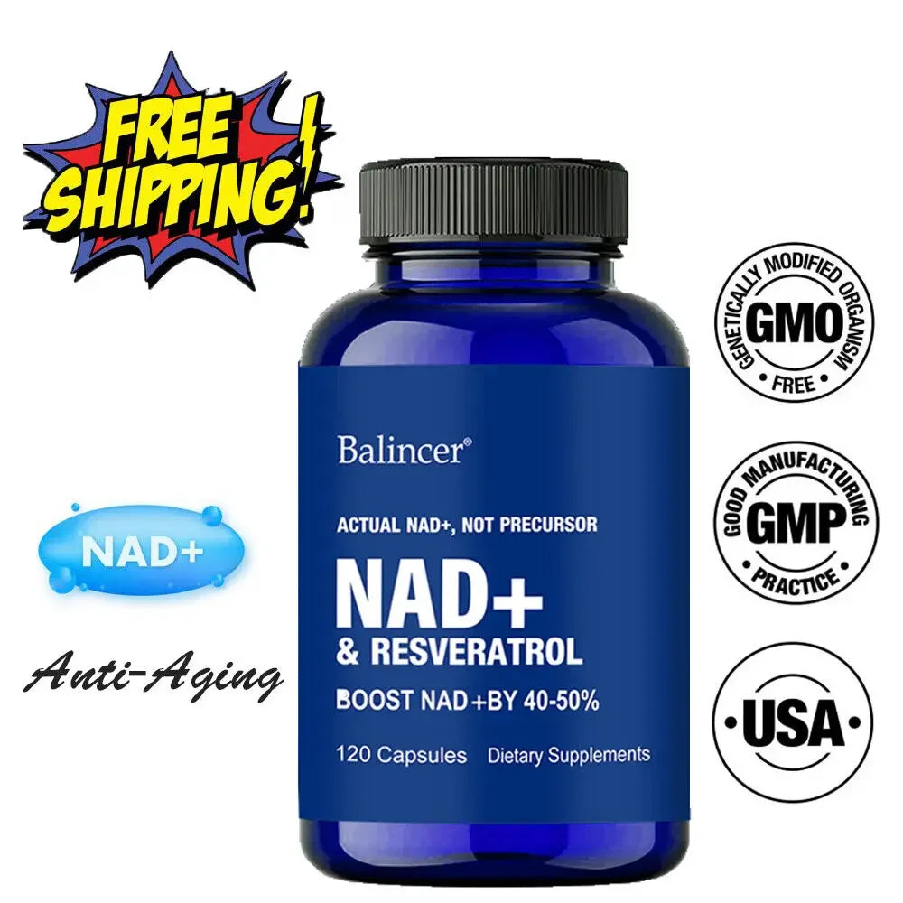 NAD+ and Resveratrol Supplement for Cellular Regeneration, Natural Energy Support, Focus and Memory Health