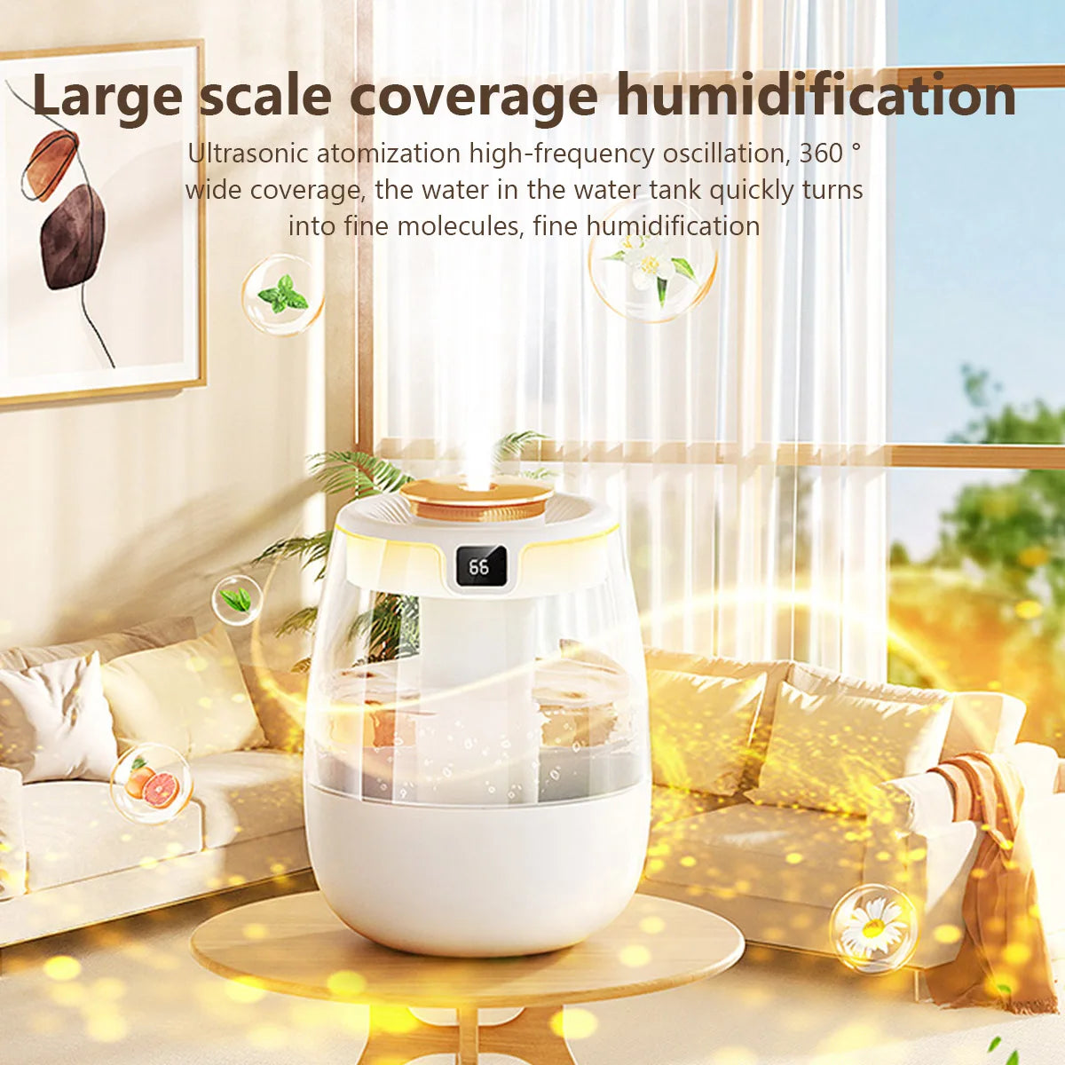 Dual Nozzle Silent Humidifier with Digital Display
