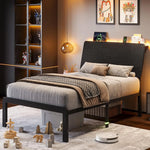 LED Bed Frame with Charging Station