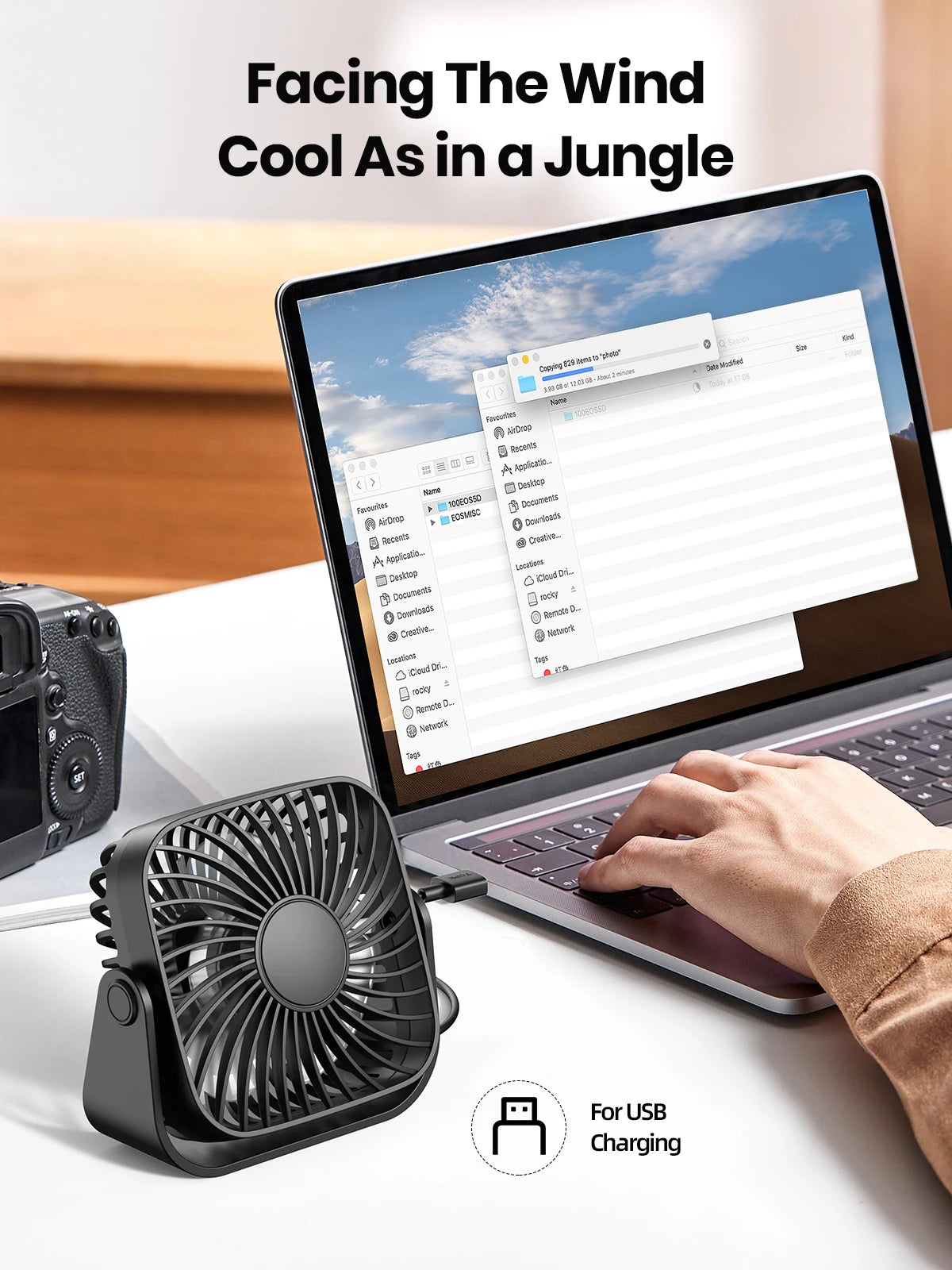 Ultra Quiet 360° Desk Fan