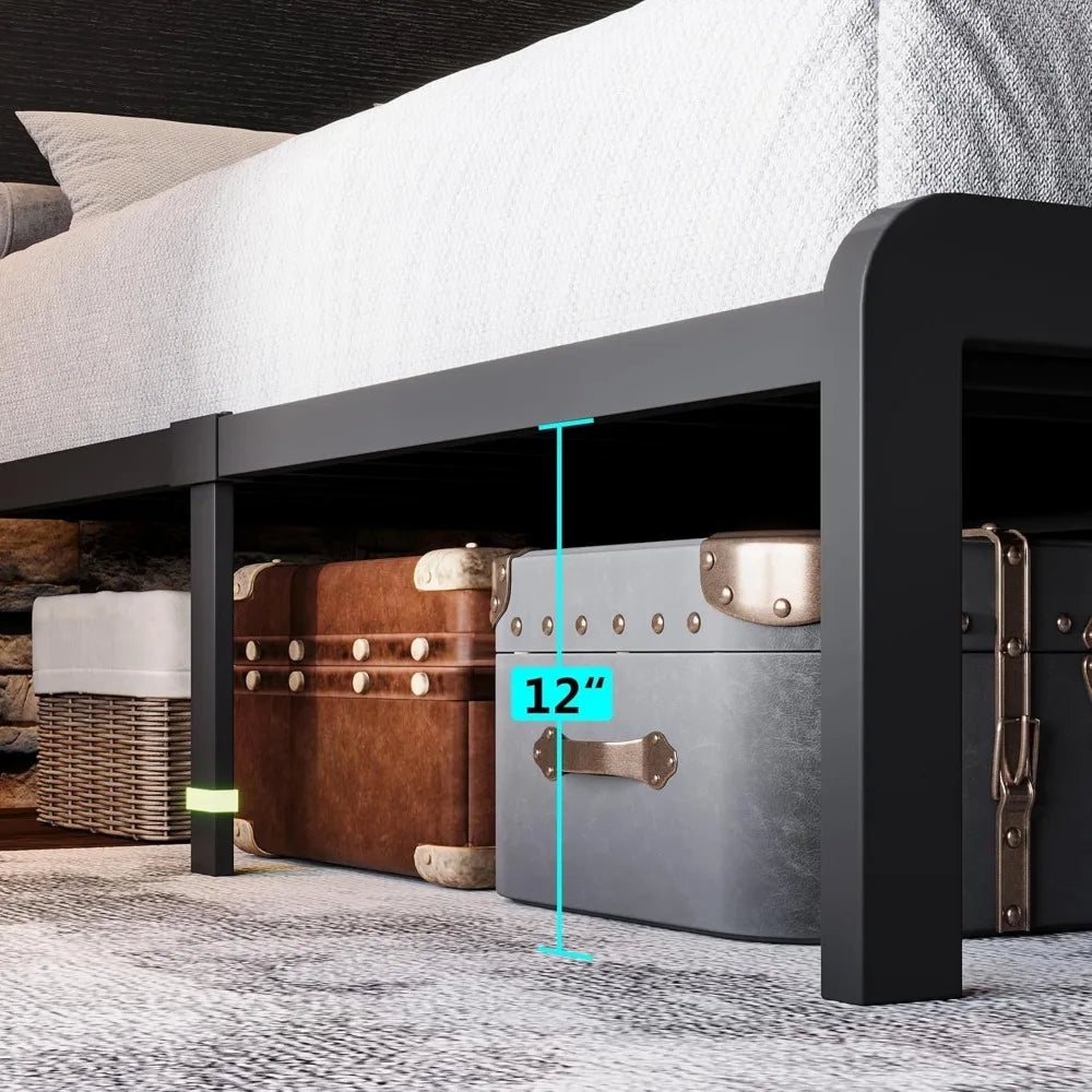 LED Bed Frame with Charging Station