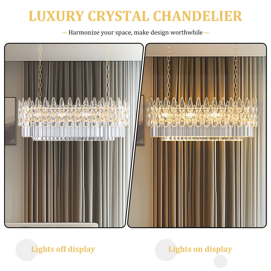 Luxury Rectangle Crystal Chandelier