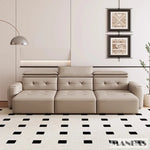 Genuine Leather Electric Convertible Sofa Bed with Adjustable Headrest