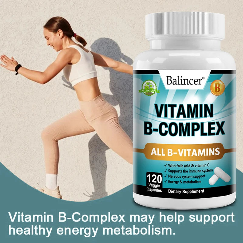 B-Complex with Folic Acid and Vitamin C for Immunity and Mood Support