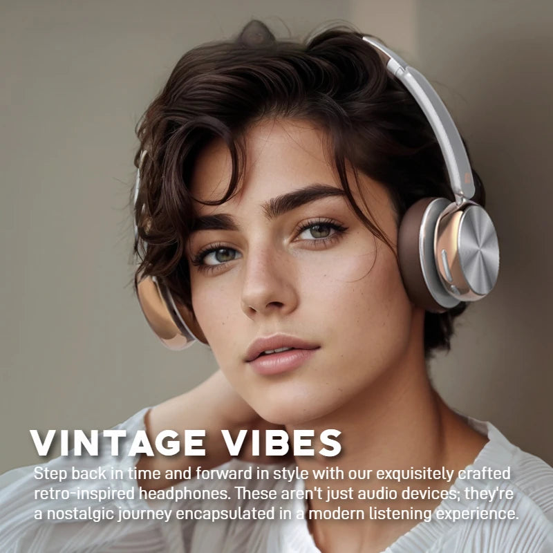 Sansui Retro Style Wireless Active Noise Cancellation Headphones