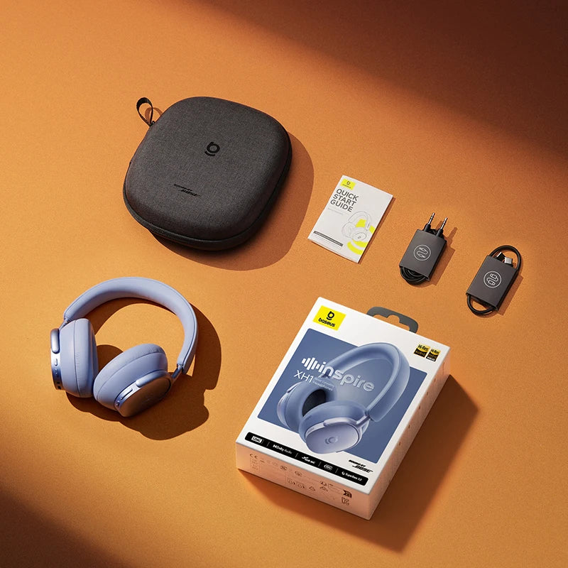 Baseus Inspire Wireless Headphones with Adaptive Noise Cancellation & Hi-Res Audio