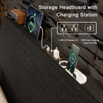 LED Bed Frame with Charging Station