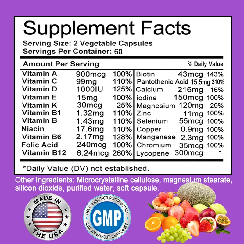 Men’s Multivitamin for Circulation, Muscle Growth and Immune Support