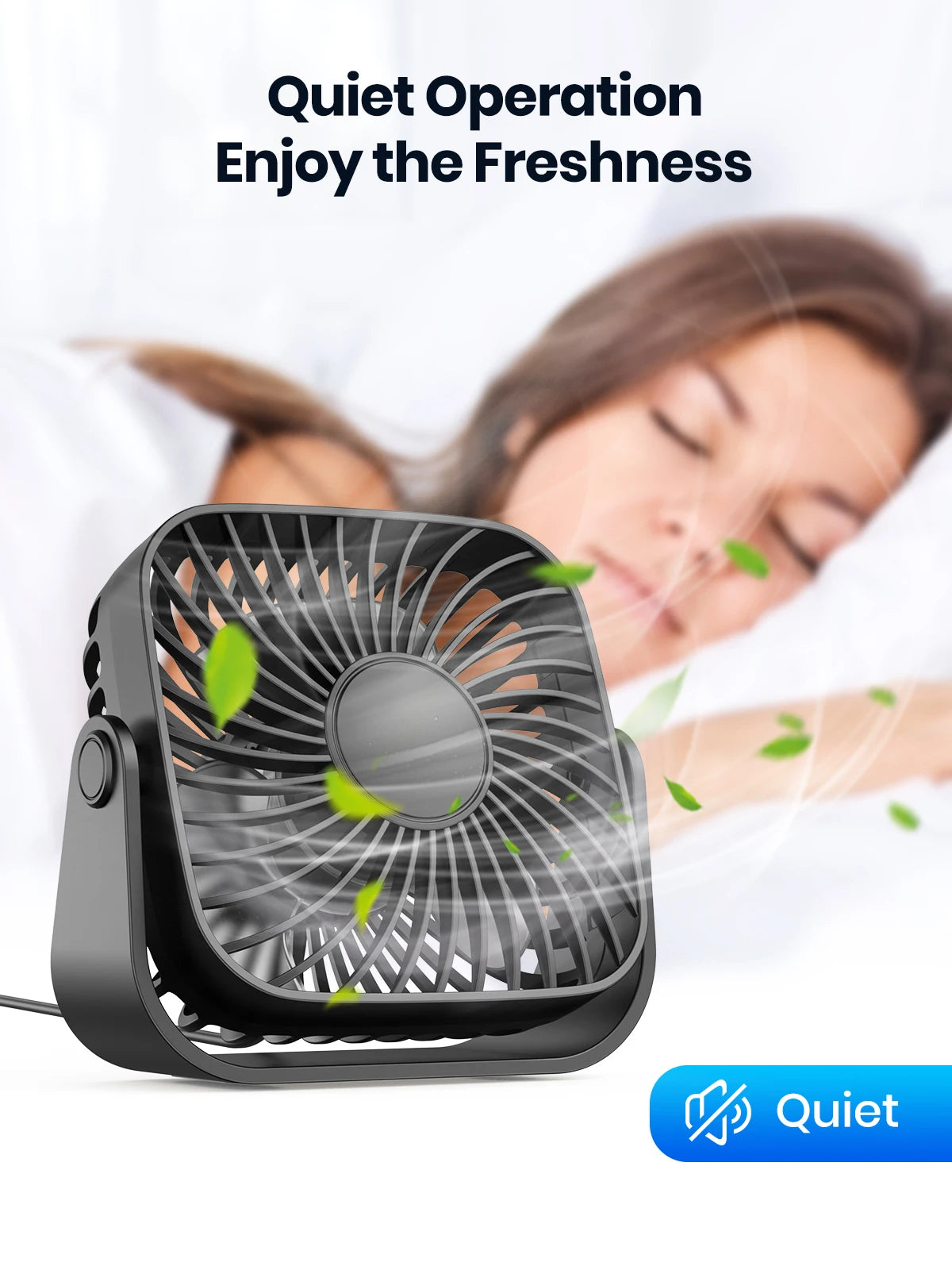 Ultra Quiet 360° Desk Fan