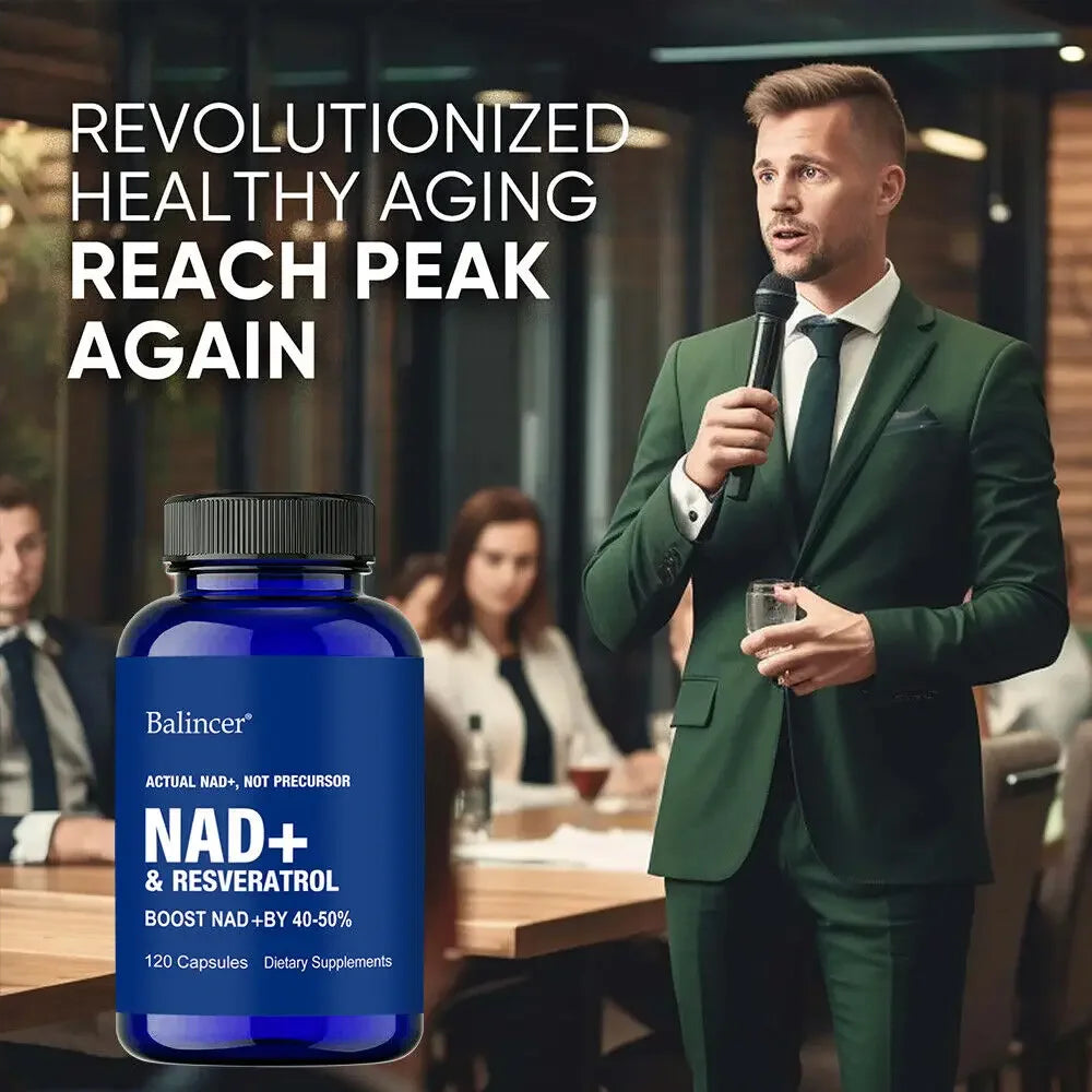 NAD+ and Resveratrol Supplement for Cellular Regeneration, Natural Energy Support, Focus and Memory Health