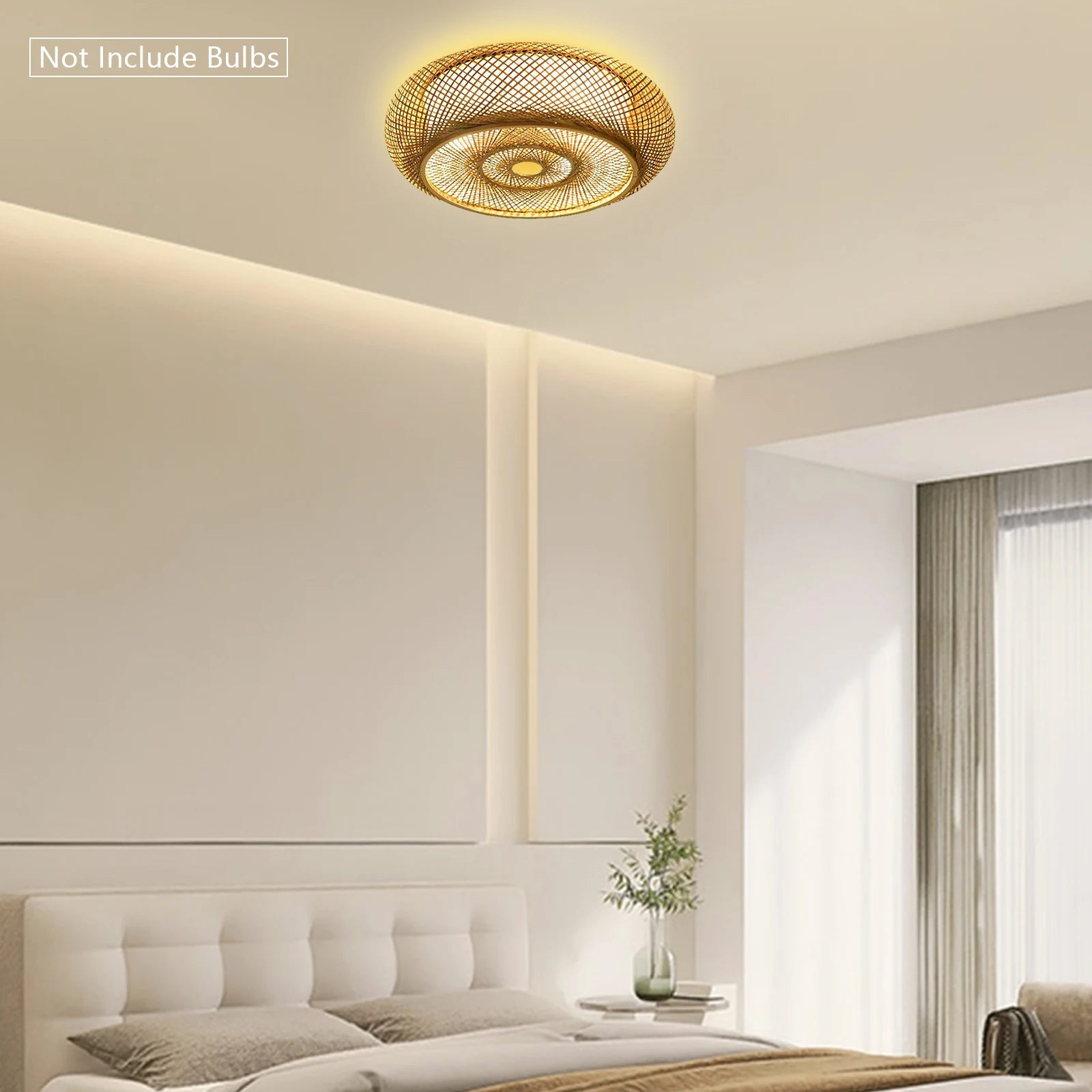 Round Bamboo Woven Ceiling Light