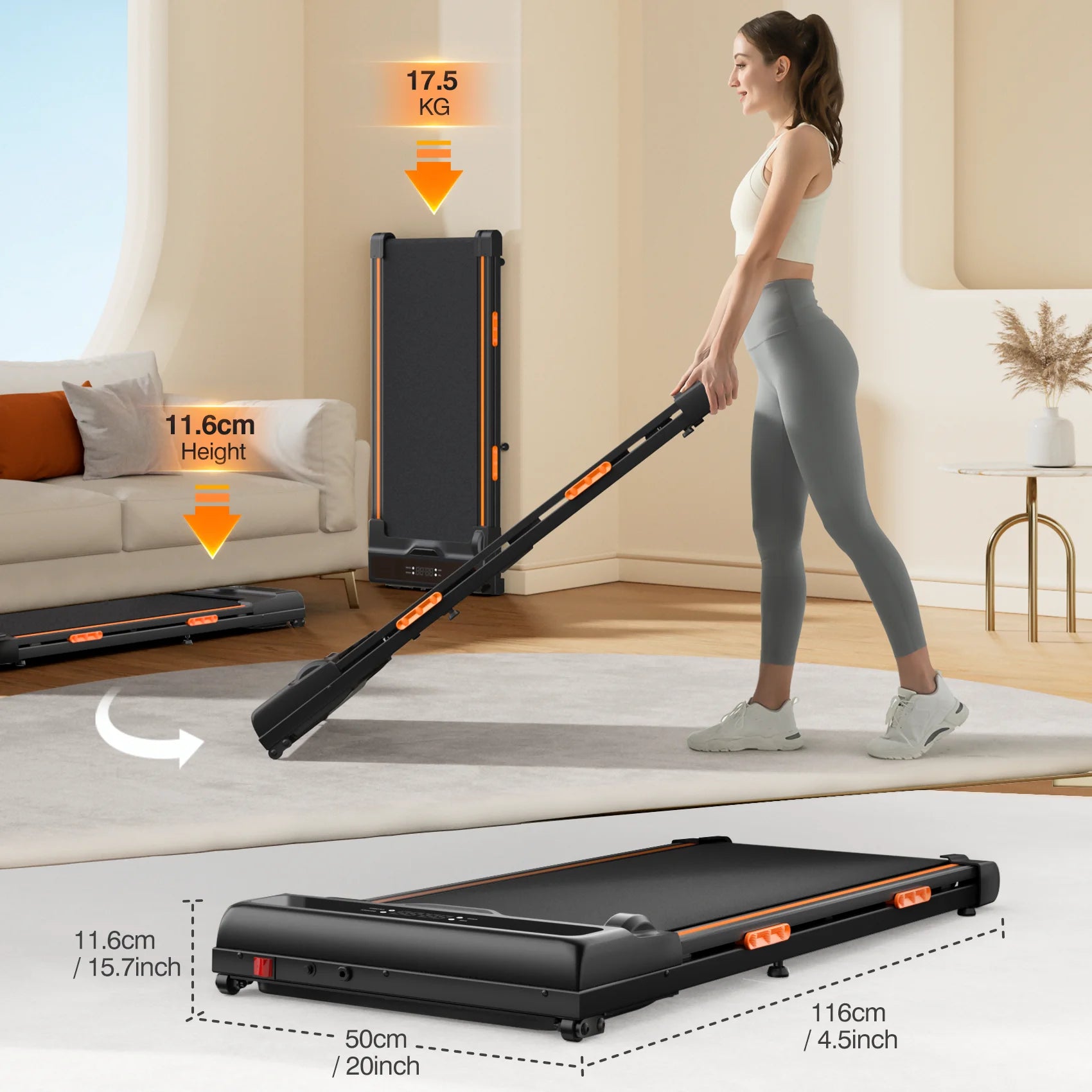 Under Desk Treadmill With Incline & Triple Shock-Absorbing System
