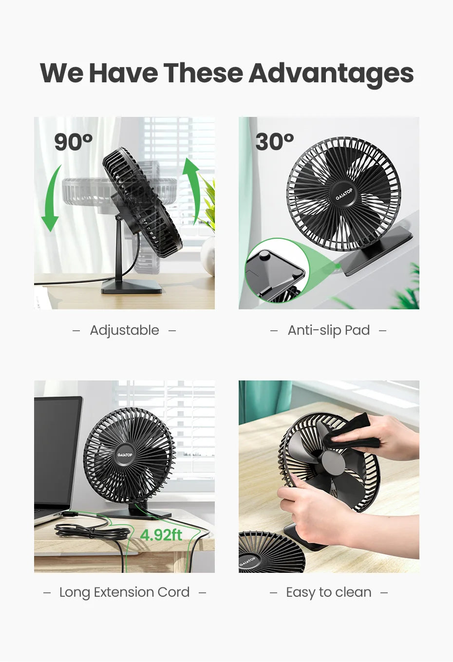 Ultra Quiet Desk Fan