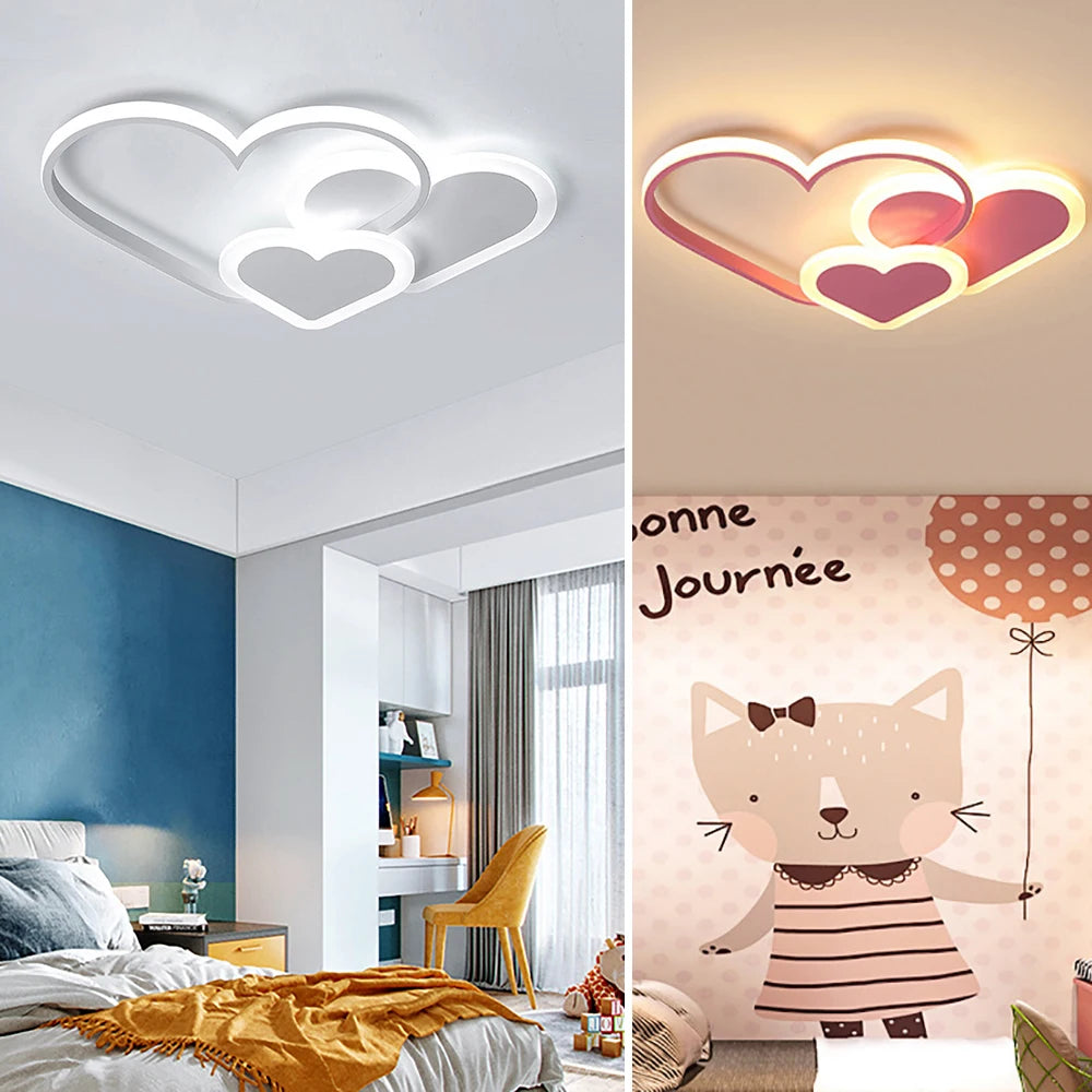 Triple Heart Ceiling Light