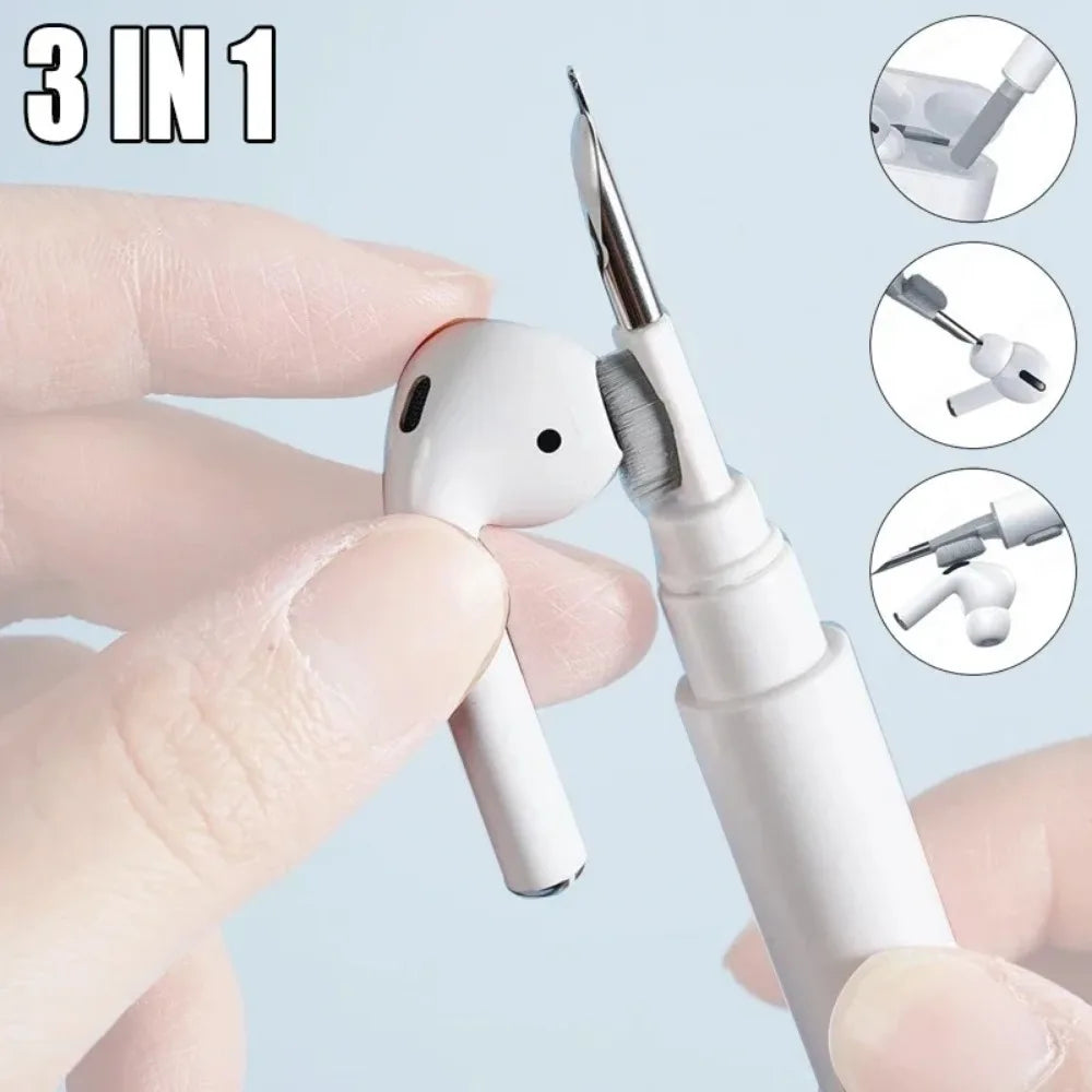 Premium Earbuds & AirPods Cleaning Pen – Metal-Tip + Microfiber Brush Tool