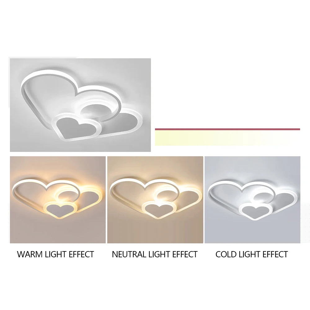 Triple Heart Ceiling Light
