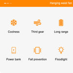 Waist Clip Portable Fan with Powerbank