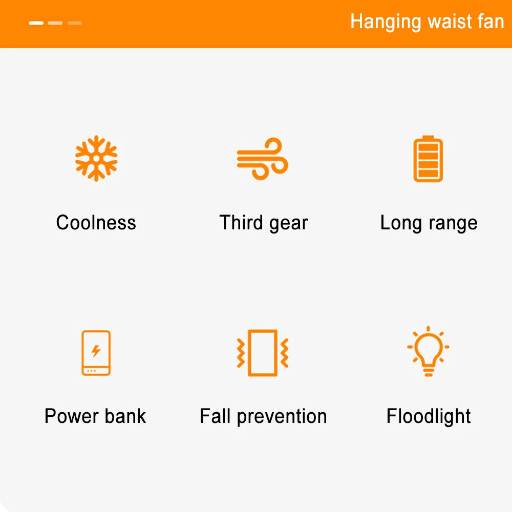 Waist Clip Portable Fan with Powerbank