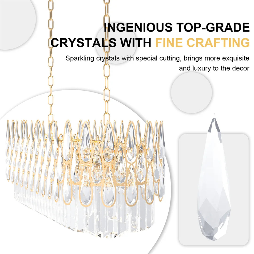 Luxury Rectangle Crystal Chandelier