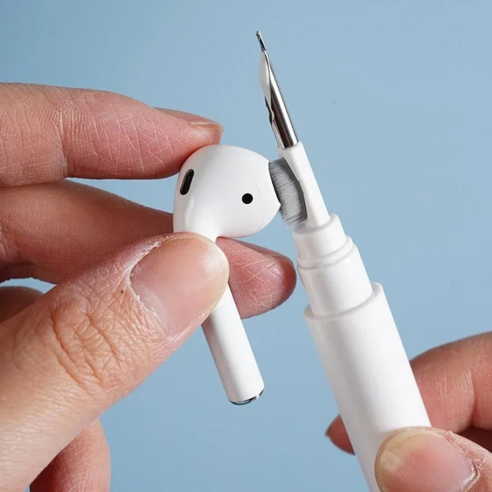 Premium Earbuds & AirPods Cleaning Pen – Metal-Tip + Microfiber Brush Tool